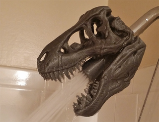 Illustration for article titled T-Rex Skull Shower Heads Justify the Existence of 3D Printers